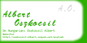 albert oszkocsil business card
